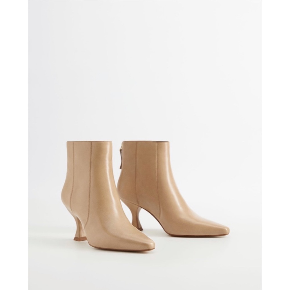 Mango Waves Leather Ankle Boots